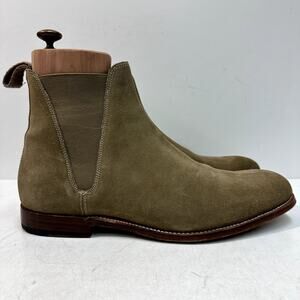 VERY GOOD Grenson Nolan Chelsea Suede Tan Mod Boot 119088 UK 9 F / US 10 D